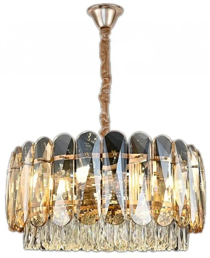 Candelabru Cristal, Elit's EsnH98047-400, 5 X E27, Auriu, 40 cm