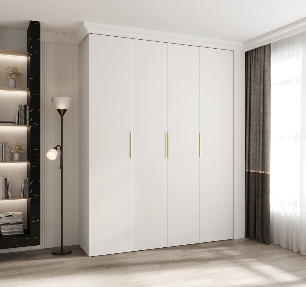 Dulap de haine 190 cm Carmela 50-4 (alb + Auriu). 1126846