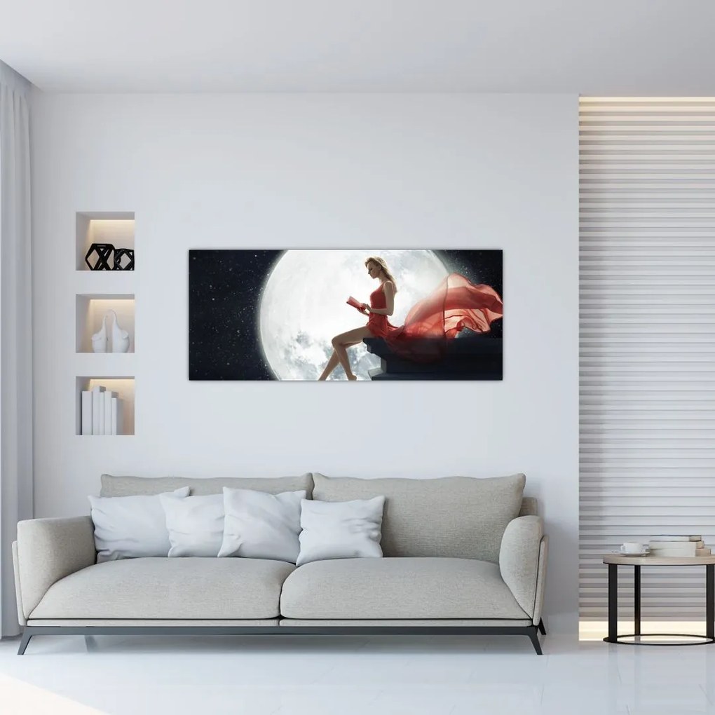 Tablou - Femeia sub clar de lună (120x50 cm)