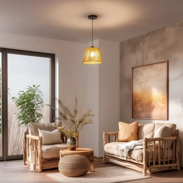 Brilagi - Lampă suspendată LED pe cablu CERIA BOHO, 1xE27/40W/230V, Ø 28 cm, maro