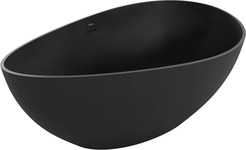Mexen Parma cadă freestanding din conglomerat 160 x 95 cm, negru mat - 57231609570