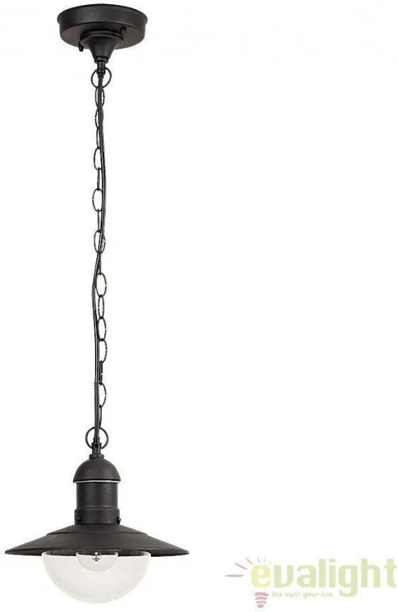 Lustra, Pendul de exterior cu protectie IP44, finisaj negru, diametru 24cm, Oslo 8717 RX