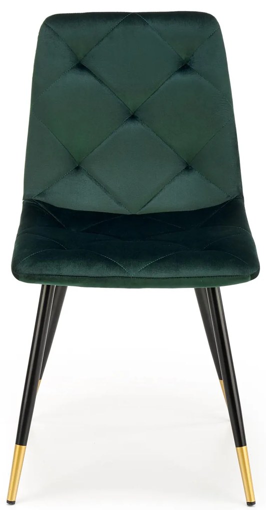 Scaun de sufragerie Kallan (verde închis + negru + auriu). 1039672