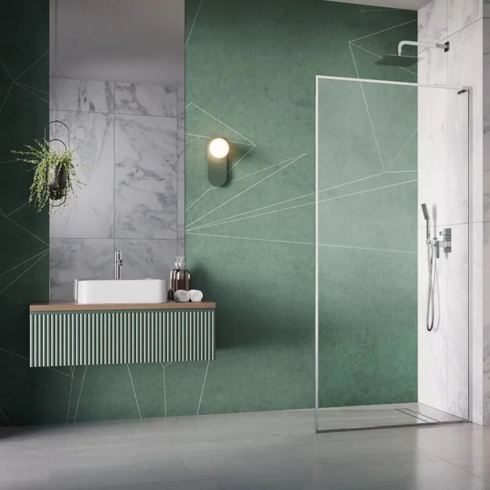Paravan de dus tip Walk-in Radaway Modo F SL II crom-transparent 60 cm sticla securizata 8 mm dreapta