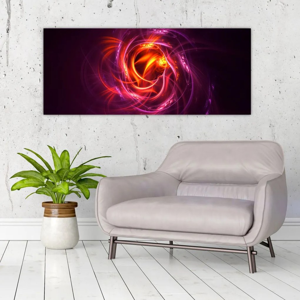 Tabloul cu abstracțiune modernă care luminează (120x50 cm)