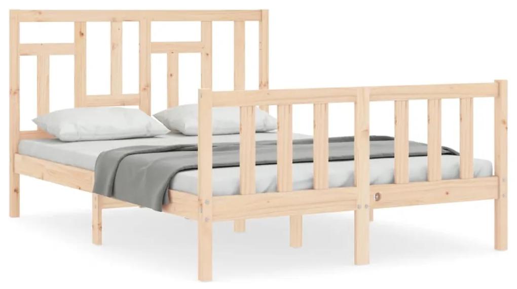 3193116 vidaXL Cadru de pat cu tăblie, dublu, lemn masiv