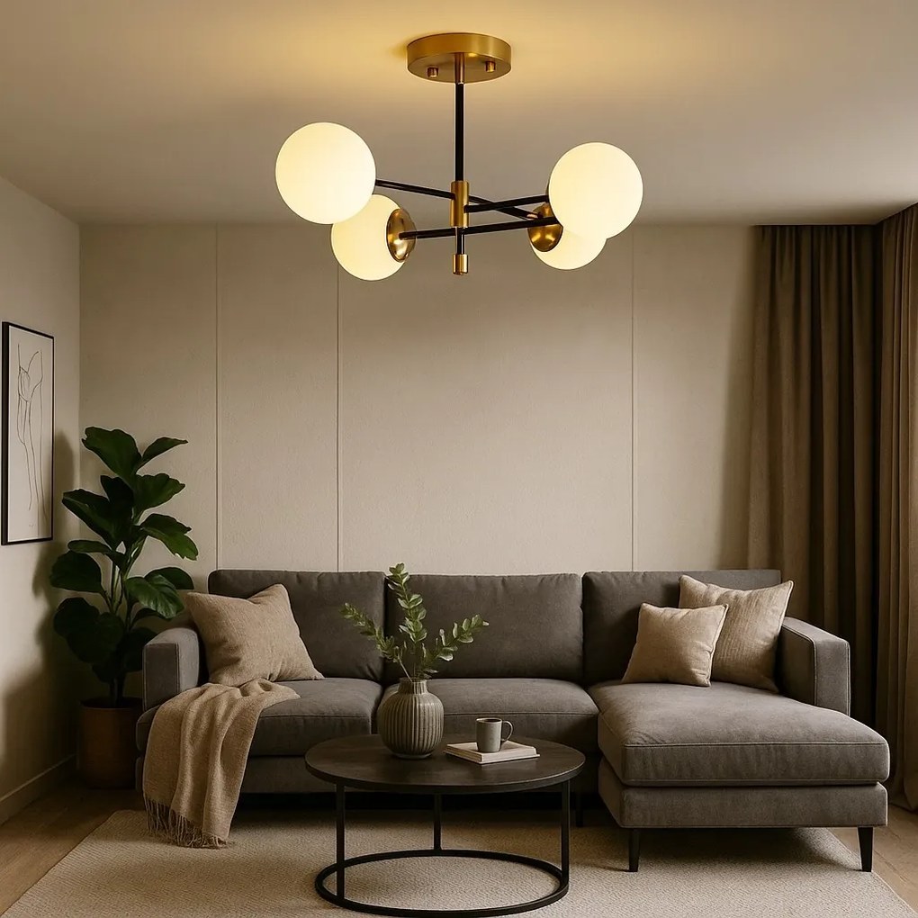 💡 Lustra LED 8316/4 – Stil Retro cu Accente Moderne