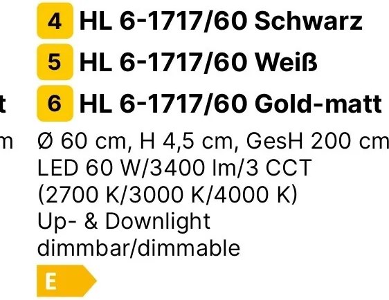 Lustra LED circulara iluminat sus si jos KOLK alb 60cm