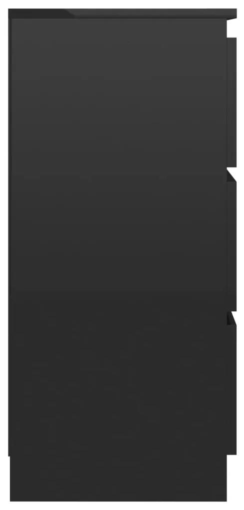 Servanta, negru extralucios, 60x35x76 cm, lemn prelucrat 1, negru foarte lucios