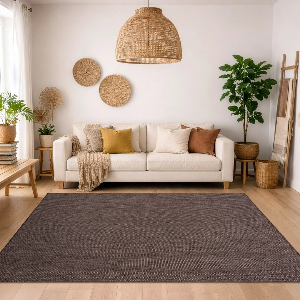 Covor SISAL SION A5165A Melanj țesute plate maro