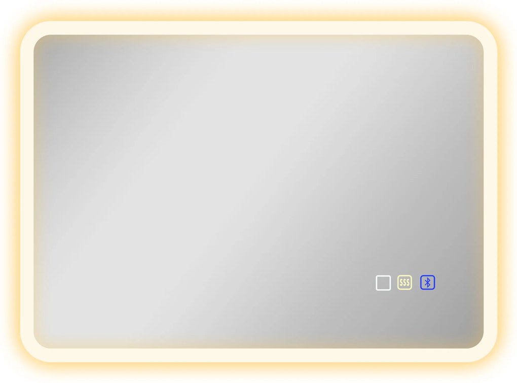 HOMCOM Oglindă pentru baie LED bluetooth 50 x 70 cm comutator tactil lumina reglabilă 3 culori anti-abur memorie argintiu | Aosom Romania