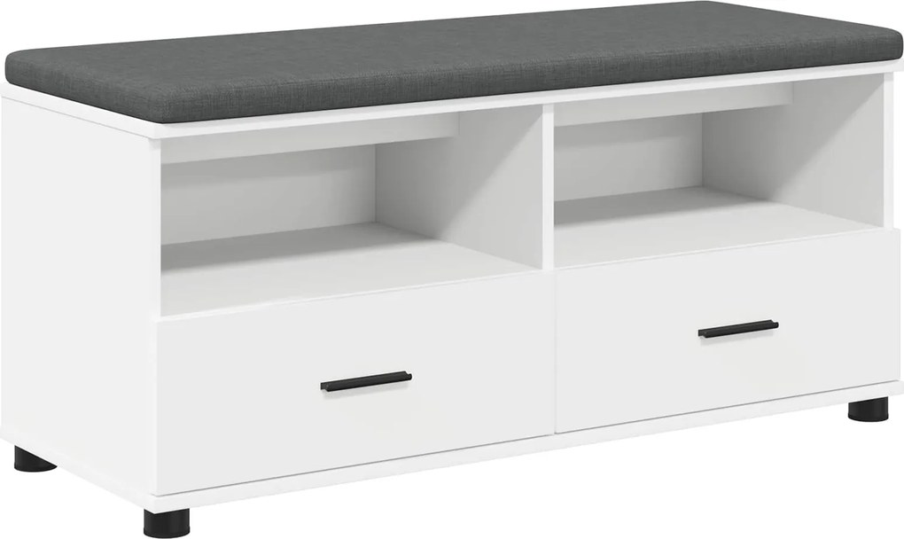 vidaXL Bancă pentru hol cu pernă cu sertar Alb 100 x 38 x 46 cm