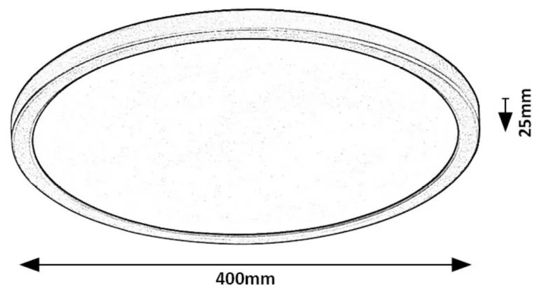 Plafoniera LED slim 40cm Gonzalo negru/alb