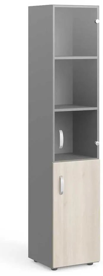 Dulap înalt Manager 39,9 x 42,2 x 196,5 cm, dreapta, salcâm deschis / gri