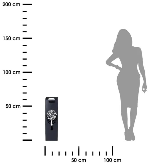 Suport metalic de umbrelă INDUSTRIAL 60x21 cm negru