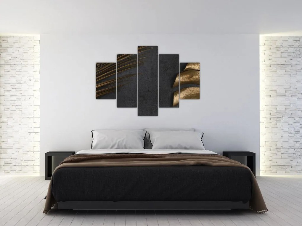 Tablou cu frunze aurii (150x105 cm)