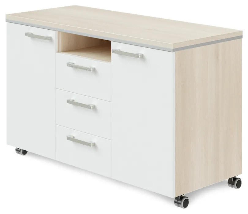 Container mobil TopOffice Premium 120 x 50,4 cm, salcâm deschis / alb