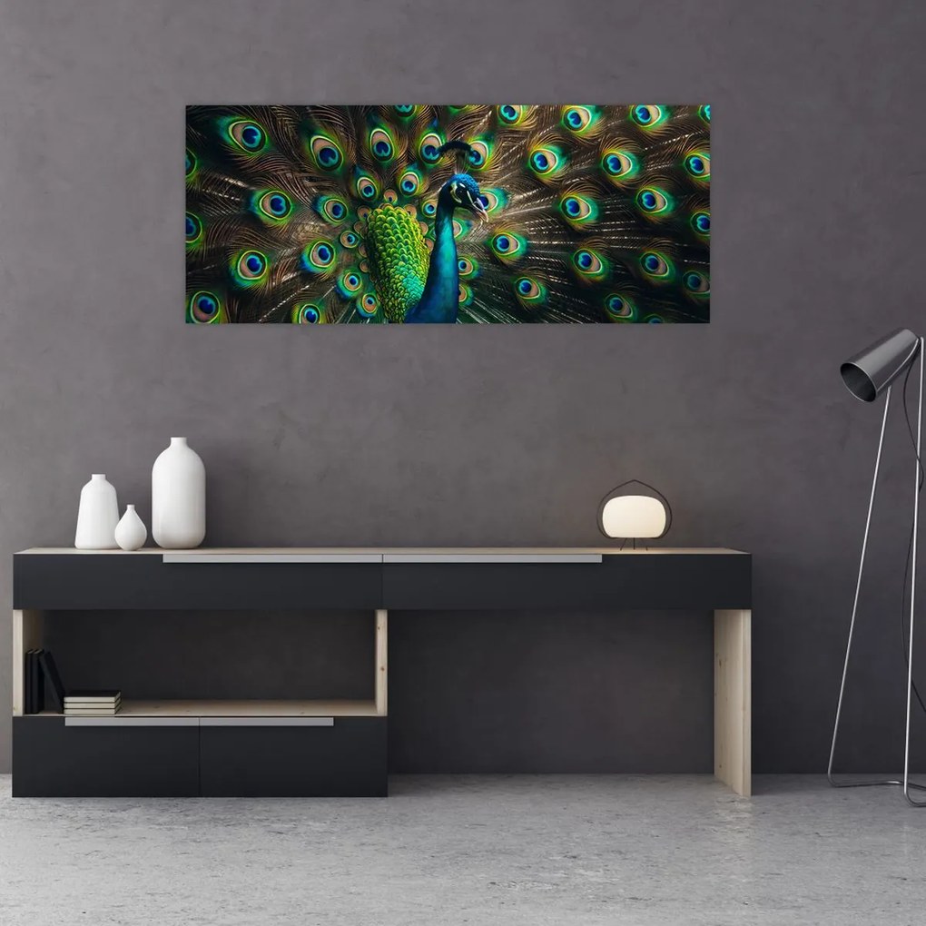 Tablou – Păun (120x50 cm)