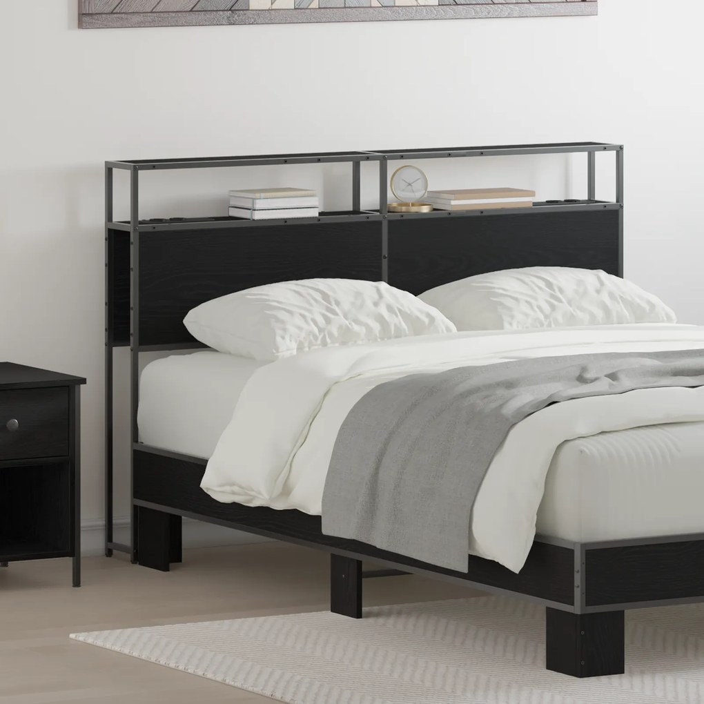 vidaXL Tăblie de depozitare Stejar negru 150 cm Lemn compozit