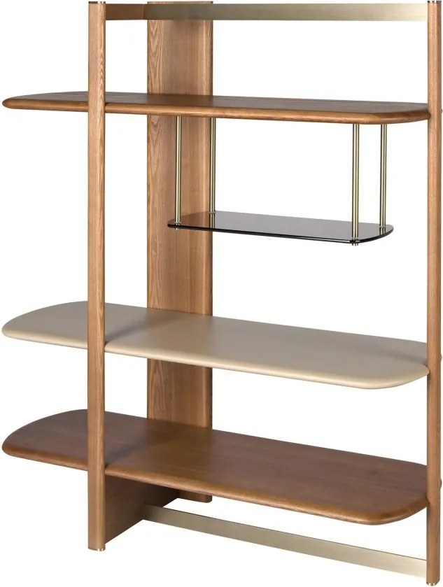 Raft stanga modern din lemn furniruit Walnut