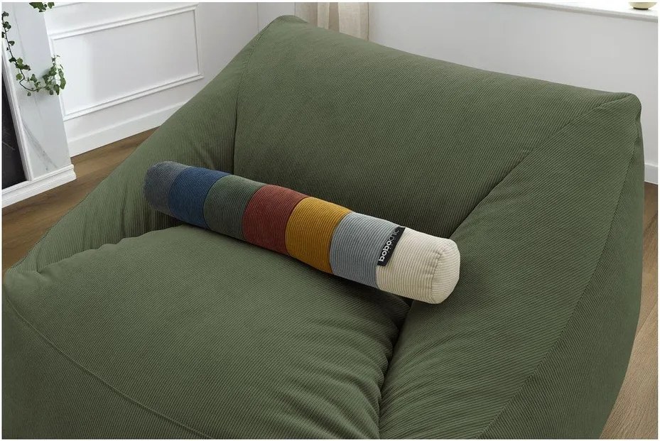 Fotoliu bean bag verde cu tapițerie din catifea reiată Lilibet – Bobochic Paris