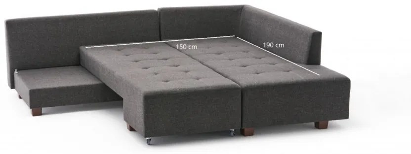 Coltar Extensibil Manama Corner Sofa Bed Right, Antracit