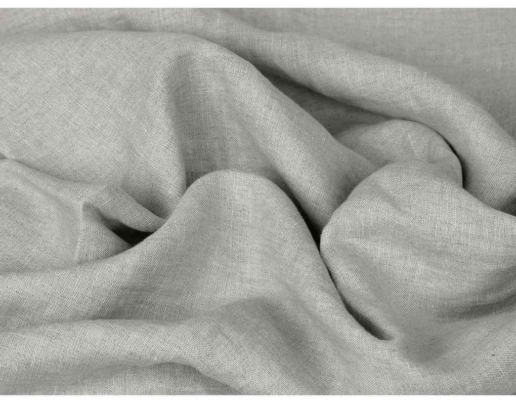 Lenjerie de pat din bumbac și in, gri, 160 x 200 cm, 2 buc. 70 x 80 cm