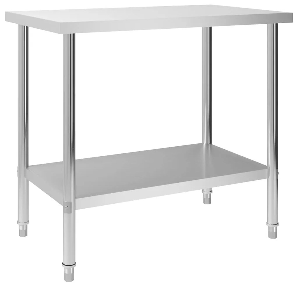 vidaXL Masă de lucru bucătărie, 100 x 60 x 85 cm, oțel inoxidabil
