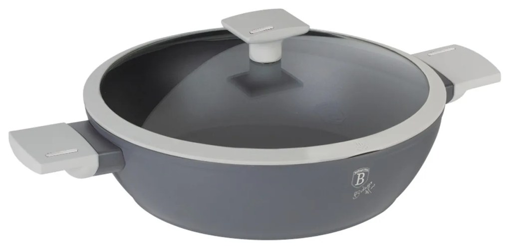 Cratiță antiaderentă cu capac 28 cm, 3.8 L Berlinger Haus Aspen Collection BH 7070, cu strat titan, potrivită pentru gătit zilnic sănătos