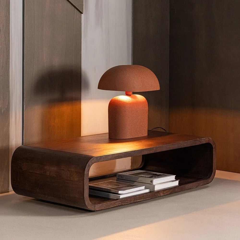 Măsuță de cafea în culoare naturală închisă din lemn de mango 60x120 cm Kinu – WOOOD