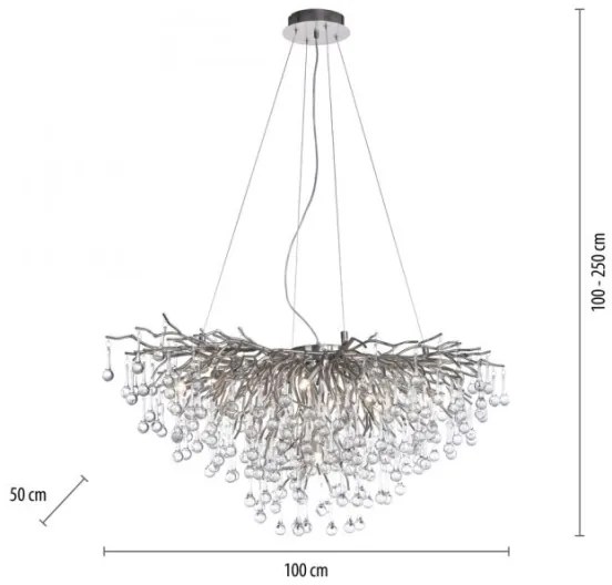 Lustră pe cablu ICICLE 10xG9/40W/230V Paul Neuhaus 2192-55