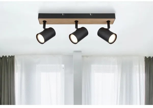 Spot ROBBY 3xGU10/35W/230V negru/maro Globo 57911-3BW