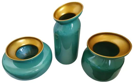 Set 3 vaze HERITAGE, ceramica, albastru, 41 34 7.5 cm