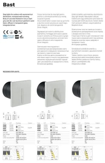 Redo 91199 - Lampă de orientare LED pentru exterior BAST LED/2,5W/230V IP65 gri