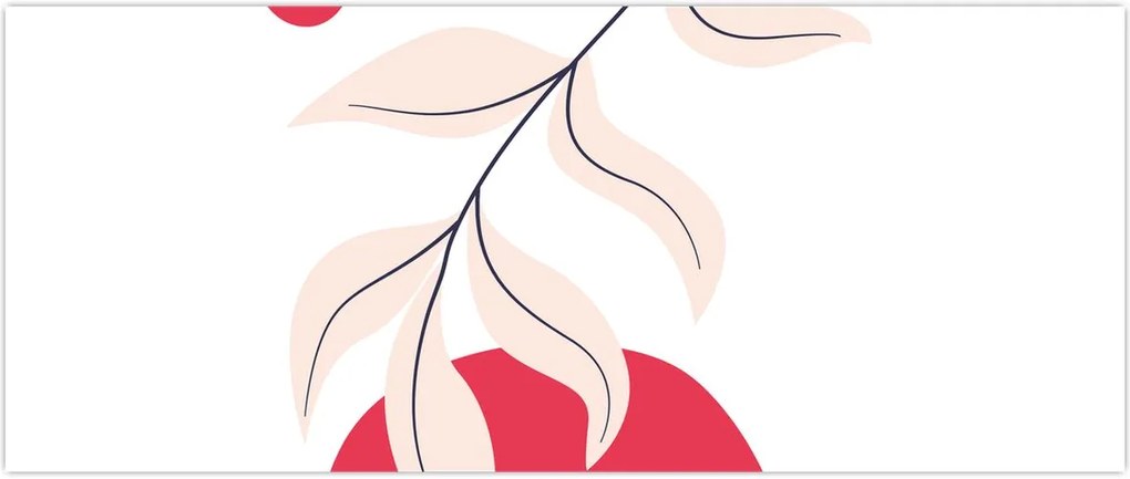 Tablou - Abstracție florală roz N⁰2 (120x50 cm)