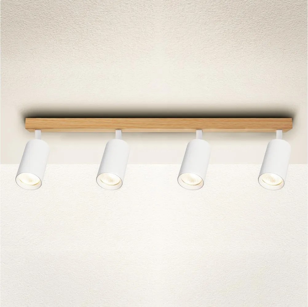 Brilagi - Plafonieră cu spoturi SELE, 4xGU10/30W/230V, alb/decor stejar