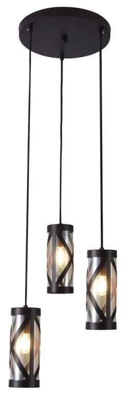 Lustra cu 3 pendule design industrial galben de chihlimbar 3L OBERON 5339 RX