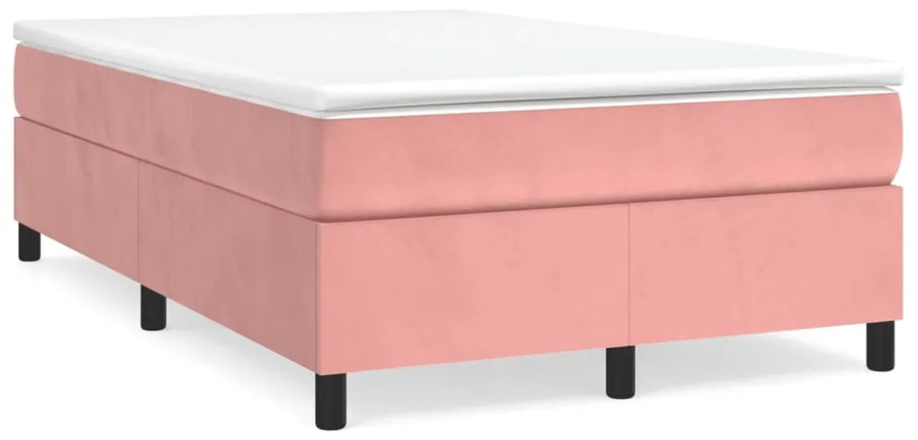 vidaXL Pat box spring cu saltea, negru, 120x190 cm, catifea