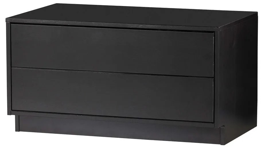 Masă TV modulară neagră din lemn masiv de pin 75x40 cm Finca – WOOOD