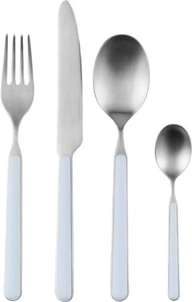 Tacâmuri albastru-deschis/argintii din oțel inoxidabil 4 buc. pentru 1 persoană Noli – noo.ma