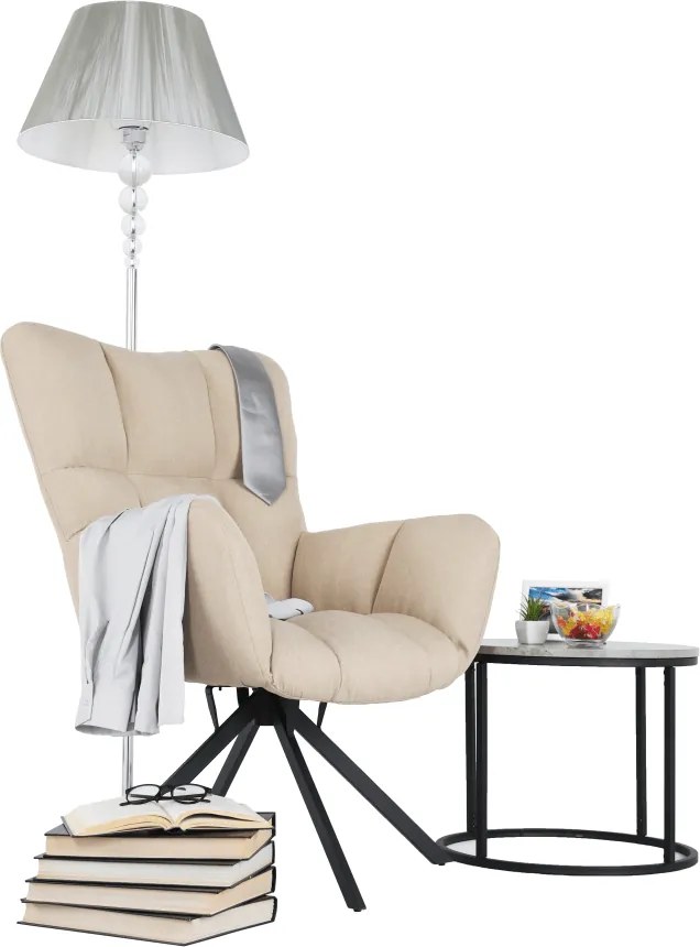 Scaun de design ţesătură bej, KOMODO