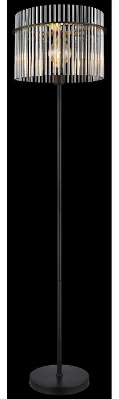 Lampadar, lampa de podea design modern GORLEY negru, fumuriu