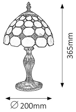 Brilagi - Lampă de masă Tiffany cu vitralii DORAN 1xE14/40W/230V