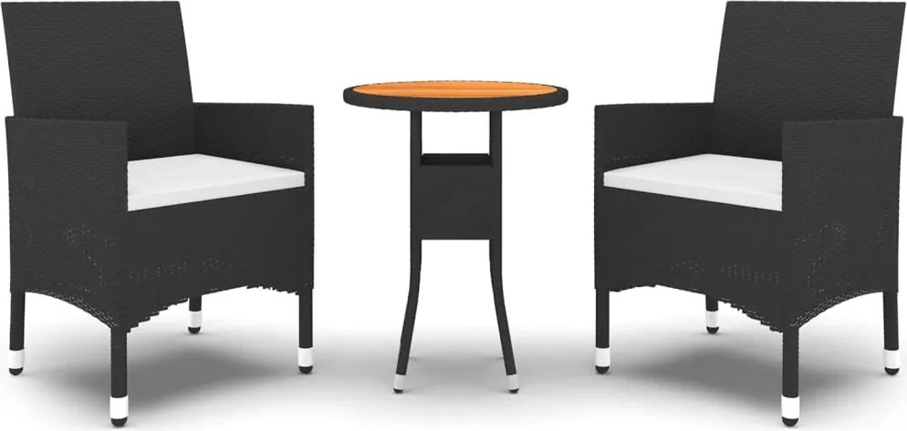 vidaXL Set mobilier de grădină, 3 piese, poliratan