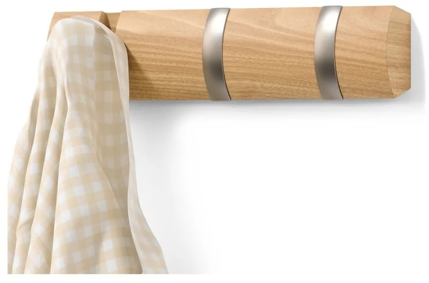 Cuier de perete în culoare naturală din lemn de plop Flip – Umbra