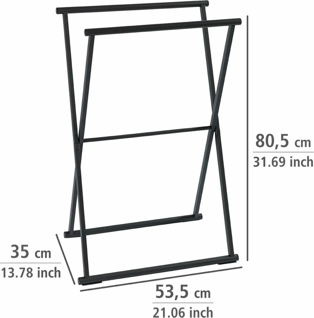 Wenko Suport pliabil pentru prosoape LAVA – negru