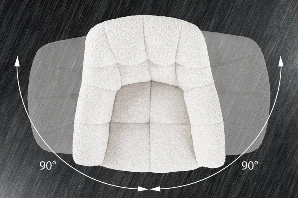 Set 2 scaune pivotante Papillon, boucle alb