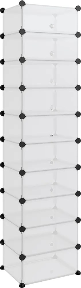 vidaXL Suport de pantofi, transparent, 44x32x174 cm, PP