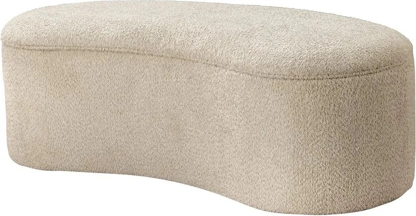 Bancheta tapitata cu spatiu de depozitare ELEMENTAL 120cm boucle champagne beige