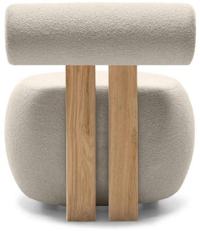 Fotoliu design bej HANNA, stejar